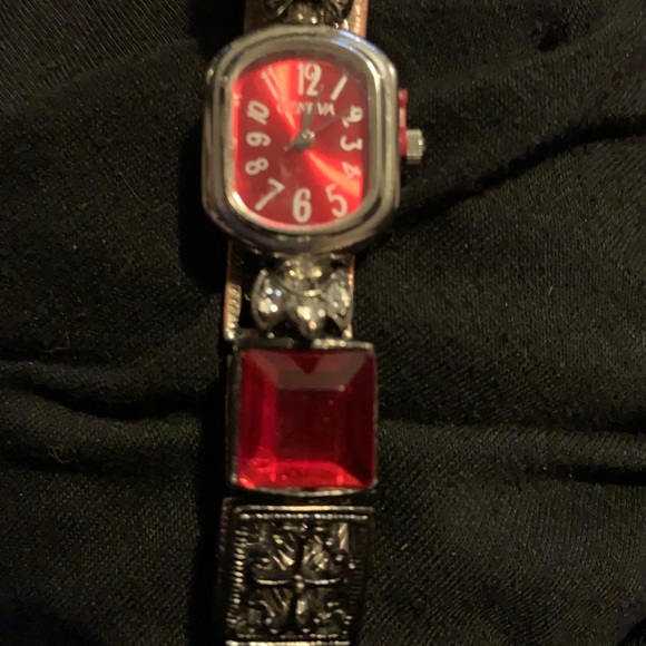 O.O.A.K. Red Gem Black Cast Stretch Watch main image 5